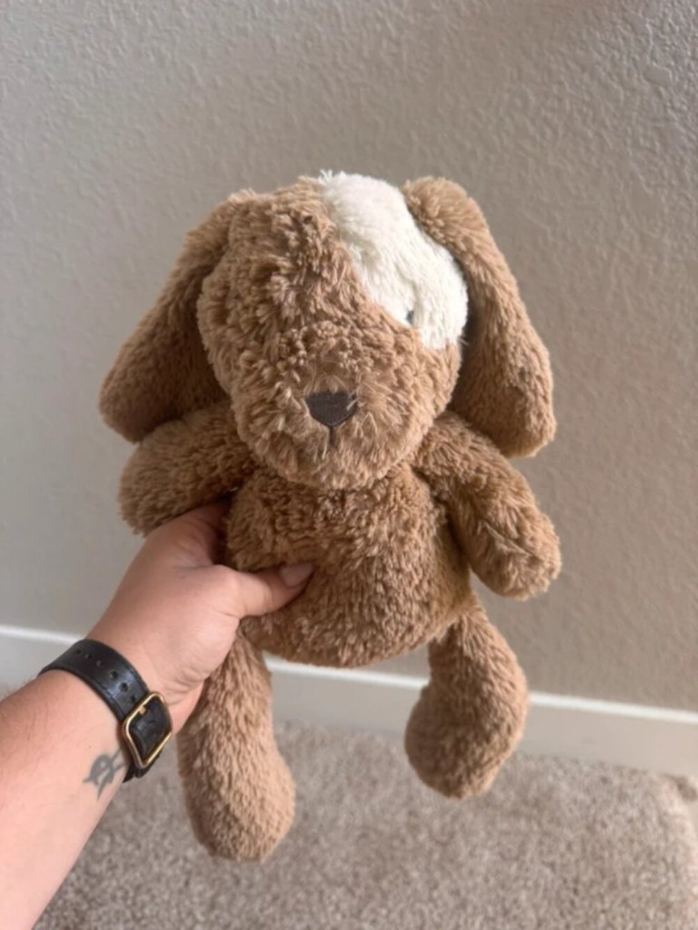 OB Designs Duke Dog Plush Stuffed Animal Brown Tan White Lovey Puppy